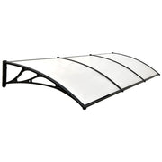 SHADE SHIELD 3x1m Aluminium Exterior Awning, Black DIY External UV Rain Protection Clear Polycarbonate Canopy V219-OAWFIXSS31CA