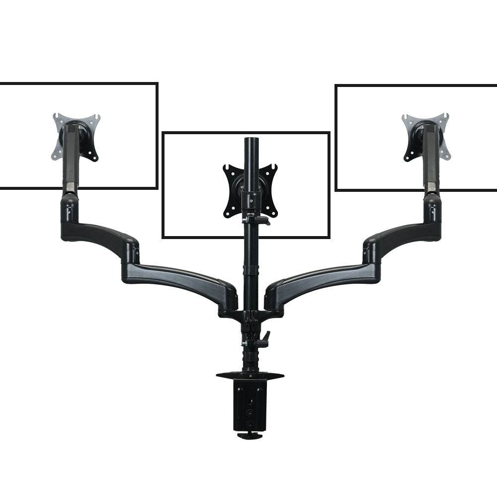 FORTIA Triple Computer Monitor Mount Stand for Desk with 3 Adjustable Arm Holder for 15 to 32 inch Displays V219-OFFCMSFO3X1A