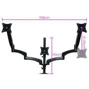 FORTIA Triple Computer Monitor Mount Stand for Desk with 3 Adjustable Arm Holder for 15 to 32 inch Displays V219-OFFCMSFO3X1A