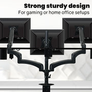 FORTIA Triple Computer Monitor Mount Stand for Desk with 3 Adjustable Arm Holder for 15 to 32 inch Displays V219-OFFCMSFO3X1A