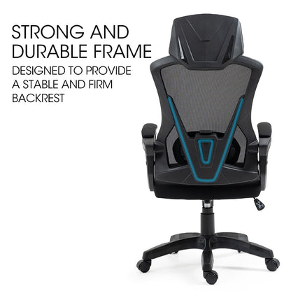 FORTIA Ergonomic Office Desk Chair, Height Adjustable Lumbar Support, Mesh Fabric, Headrest, Black V219-OFFOCRFOE1KA