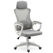 FORTIA Ergonomic Mesh Office Chair Computer Seat with Headrest Adjustable Recline, White/Grey V219-OFFOCRFOE1WA