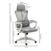 FORTIA Ergonomic Mesh Office Chair Computer Seat with Headrest Adjustable Recline, White/Grey V219-OFFOCRFOE1WA