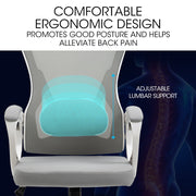 FORTIA Ergonomic Mesh Office Chair Computer Seat with Headrest Adjustable Recline, White/Grey V219-OFFOCRFOE1WA