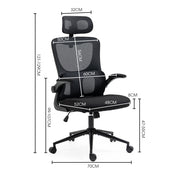 FORTIA Ergonomic Office Desk Chair, Lumbar Support, Mesh Fabric, Adjustable Headrest, Retractable Armrests, V219-OFFOCRFOE2HKA