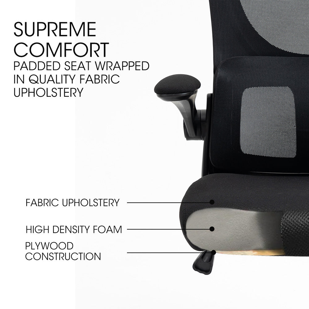 FORTIA Ergonomic Office Desk Chair, Lumbar Support, Mesh Fabric, Adjustable Headrest, Retractable Armrests, V219-OFFOCRFOE2HKA