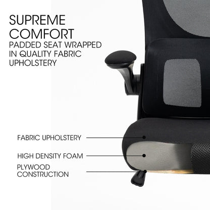 FORTIA Ergonomic Office Desk Chair, Lumbar Support, Mesh Fabric, Adjustable Headrest, Retractable Armrests, V219-OFFOCRFOE2HKA