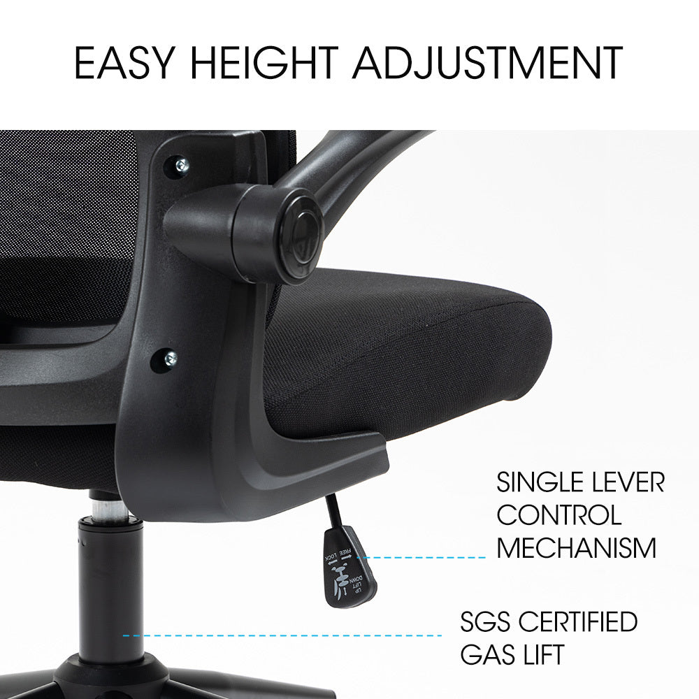 FORTIA Ergonomic Office Desk Chair, Lumbar Support, Mesh Fabric, Adjustable Headrest, Retractable Armrests, V219-OFFOCRFOE2HKA