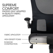 FORTIA Ergonomic Mesh Office Chair Computer Seat Adjustable Recline, Black V219-OFFOCRFOE2NKA