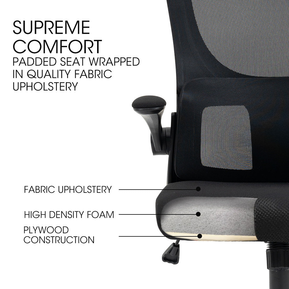 FORTIA Ergonomic Mesh Office Chair Computer Seat Adjustable Recline, Black V219-OFFOCRFOE2NKA
