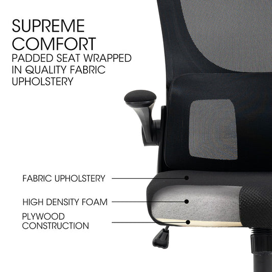 FORTIA Ergonomic Mesh Office Chair Computer Seat Adjustable Recline, Black V219-OFFOCRFOE2NKA