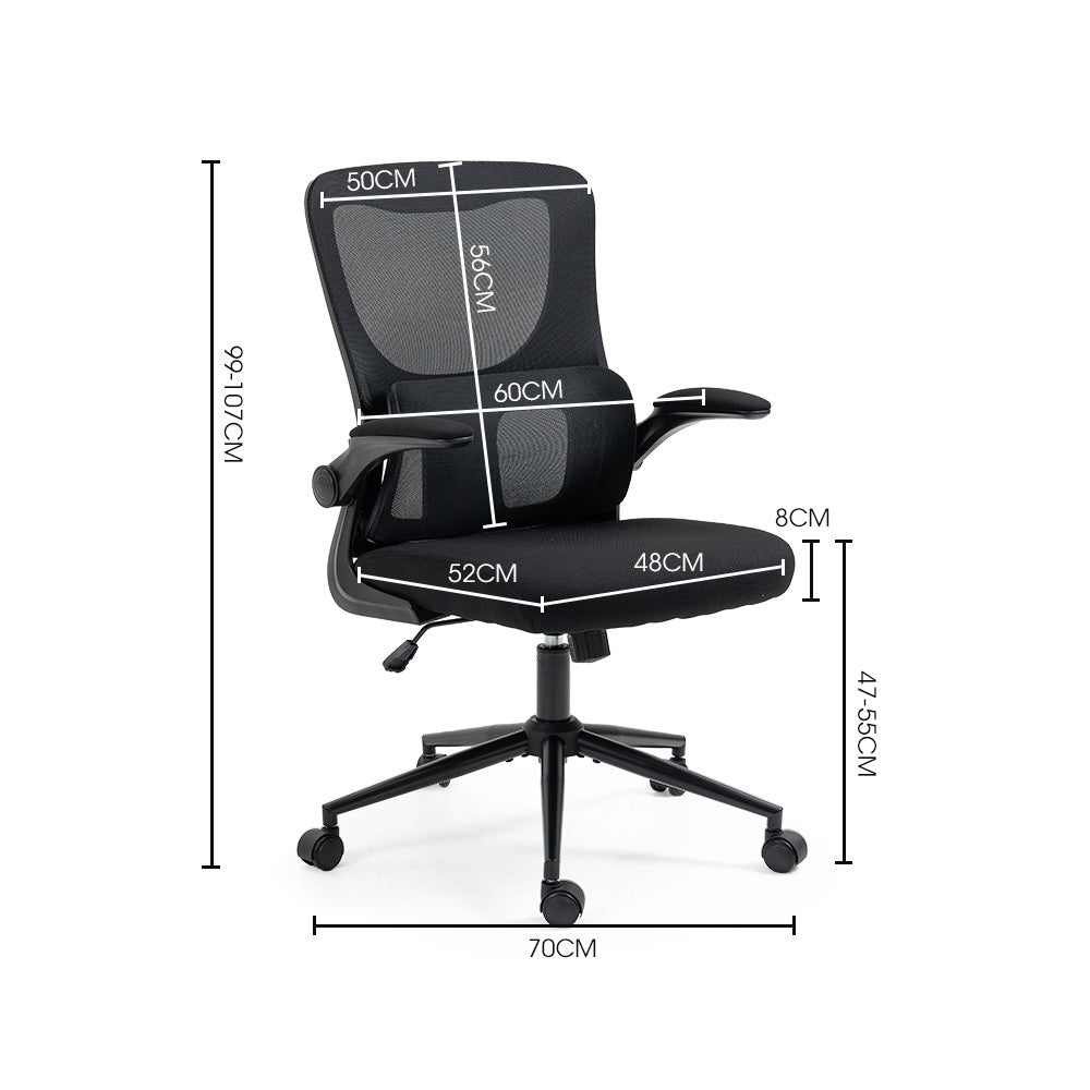 FORTIA Ergonomic Mesh Office Chair Computer Seat Adjustable Recline, Black V219-OFFOCRFOE2NKA