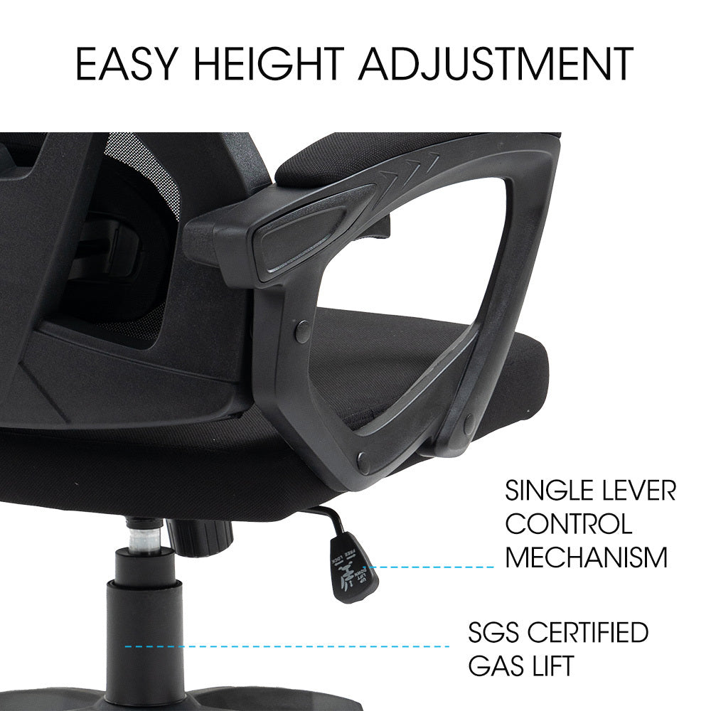 FORTIA Ergonomic Mesh Office Chair Computer Seat Adjustable Recline, Black V219-OFFOCRFOE2NKA