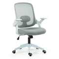 Fortia Ergonomic Office Desk Chair, Coolmesh Fabric, Adjustable Recline, Grey Mesh/White Frame V219-OFFOCRFOE5GA