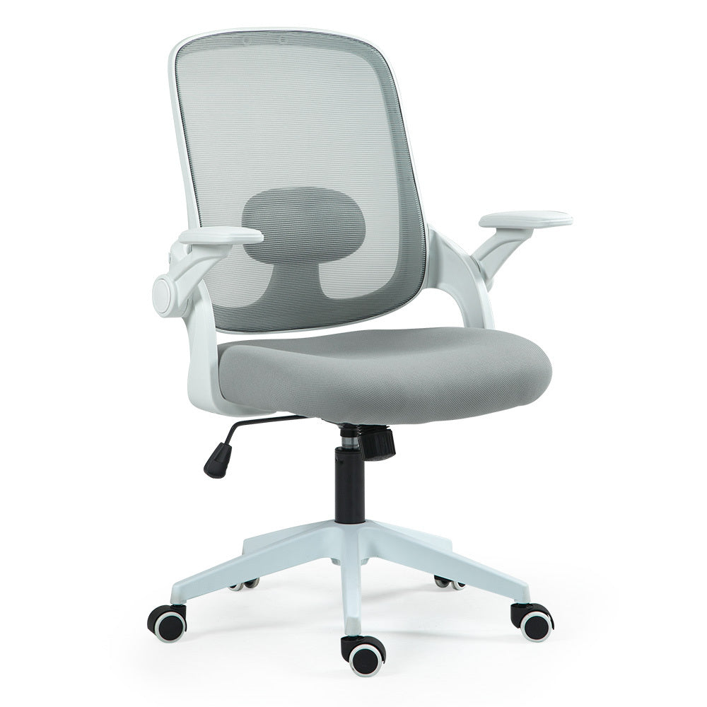 Fortia Ergonomic Office Desk Chair, Coolmesh Fabric, Adjustable Recline, Grey Mesh/White Frame V219-OFFOCRFOE5GA