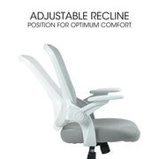 Fortia Ergonomic Office Desk Chair, Coolmesh Fabric, Adjustable Recline, Grey Mesh/White Frame V219-OFFOCRFOE5GA
