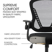 FORTIA Ergonomic Office Desk Chair, Coolmesh Fabric, Adjustable Recline, Black Mesh/Black Frame V219-OFFOCRFOE5KA
