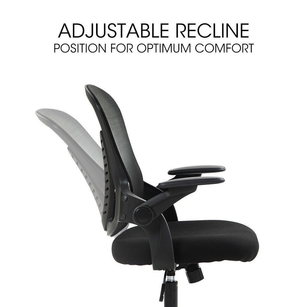FORTIA Ergonomic Office Desk Chair, Coolmesh Fabric, Adjustable Recline, Black Mesh/Black Frame V219-OFFOCRFOE5KA