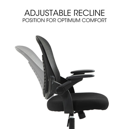 FORTIA Ergonomic Office Desk Chair, Coolmesh Fabric, Adjustable Recline, Black Mesh/Black Frame V219-OFFOCRFOE5KA