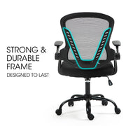 FORTIA Ergonomic Office Desk Chair, Coolmesh Fabric, Adjustable Recline, Black Mesh/Black Frame V219-OFFOCRFOE5KA