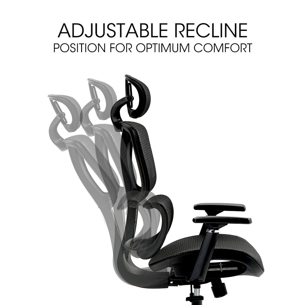 Fortia Ergonomic Office Desk Chair, Coolmesh Fabric, Adjustable Lumbar Support, Headrest, Armrest and V219-OFFOCRFOE6KA