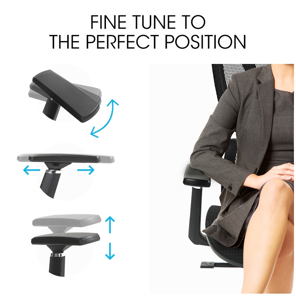 Fortia Ergonomic Office Desk Chair, Coolmesh Fabric, Adjustable Lumbar Support, Headrest, Armrest and V219-OFFOCRFOE6KA