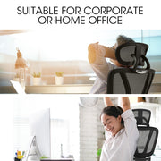Fortia Ergonomic Office Desk Chair, Coolmesh Fabric, Adjustable Lumbar Support, Headrest, Armrest and V219-OFFOCRFOE6KA