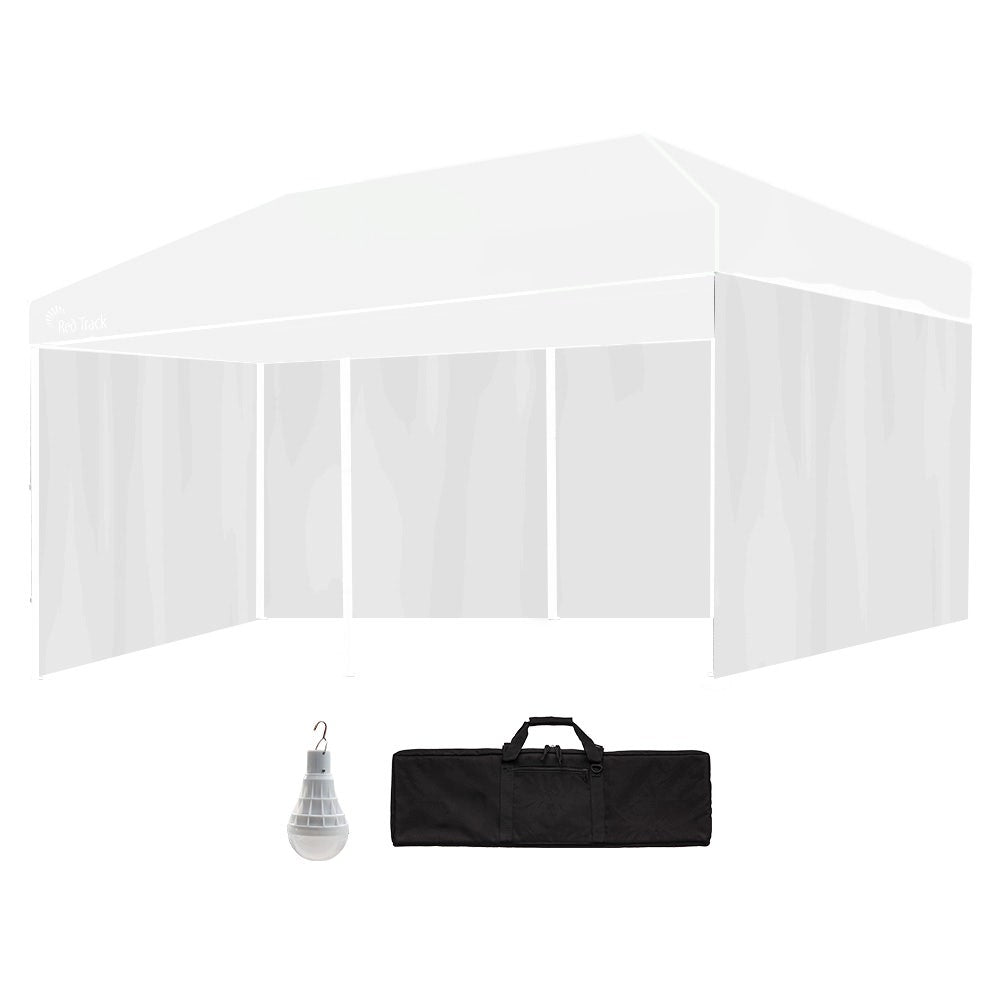RED TRACK Accessory Pack for 6x3m White Gazebo, includes Walls, Wheeled Carry Bag, Rechargeable USB Lamp V219-OTDGPKACCA6WT