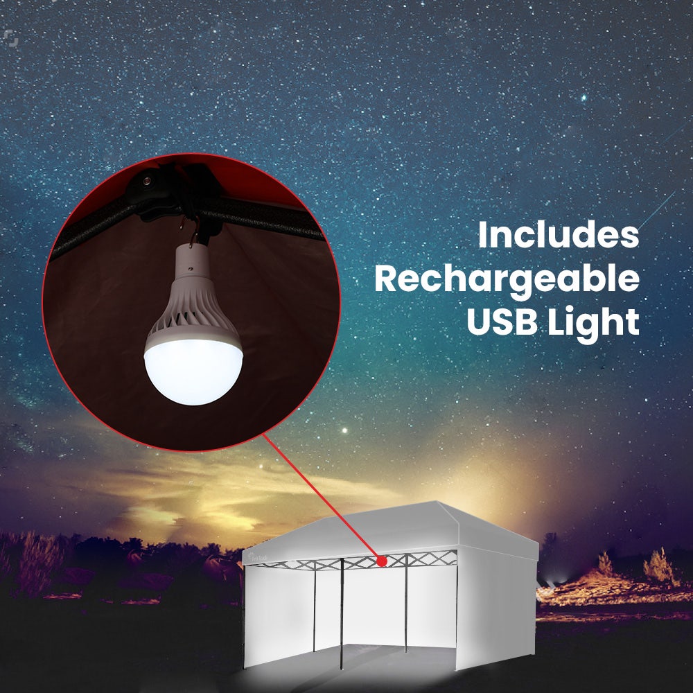 RED TRACK Accessory Pack for 6x3m White Gazebo, includes Walls, Wheeled Carry Bag, Rechargeable USB Lamp V219-OTDGPKACCA6WT