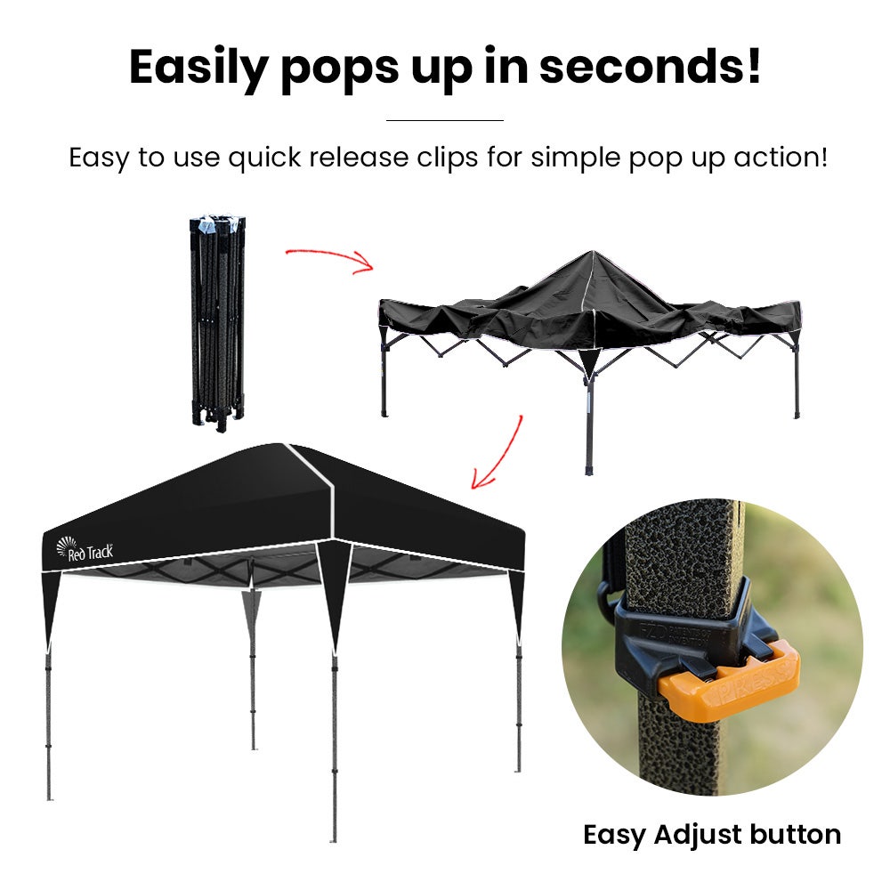 RED TRACK 3.6x2.2m Ultra Compact Folding Gazebo, Carry bag, Portable Outdoor Popup Marquee for Camping Beach, V219-OTDGZBRT23KA