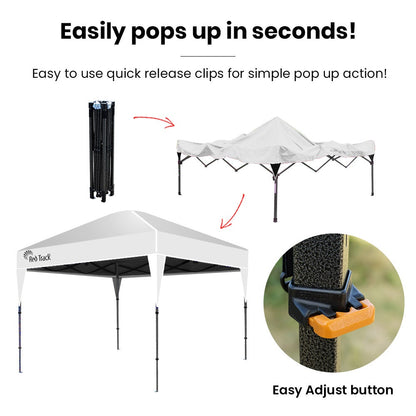 RED TRACK 3.6x2.2m Ultra Compact Folding Gazebo, Carry bag, Portable Outdoor Popup Marquee for Camping Beach, V219-OTDGZBRT23WA