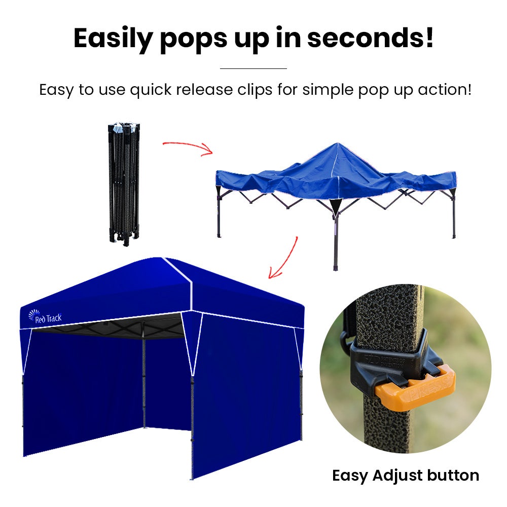 RED TRACK 3.6x2.2m Ultra Compact Folding Gazebo, Walls, Carry bag, Portable Outdoor Popup Marquee for Camping V219-OTDGZBRT2WBA