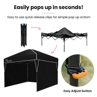 RED TRACK 3.6x2.2m Ultra Compact Folding Gazebo, Walls, Carry bag, Portable Outdoor Popup Marquee for Camping V219-OTDGZBRT2WKA