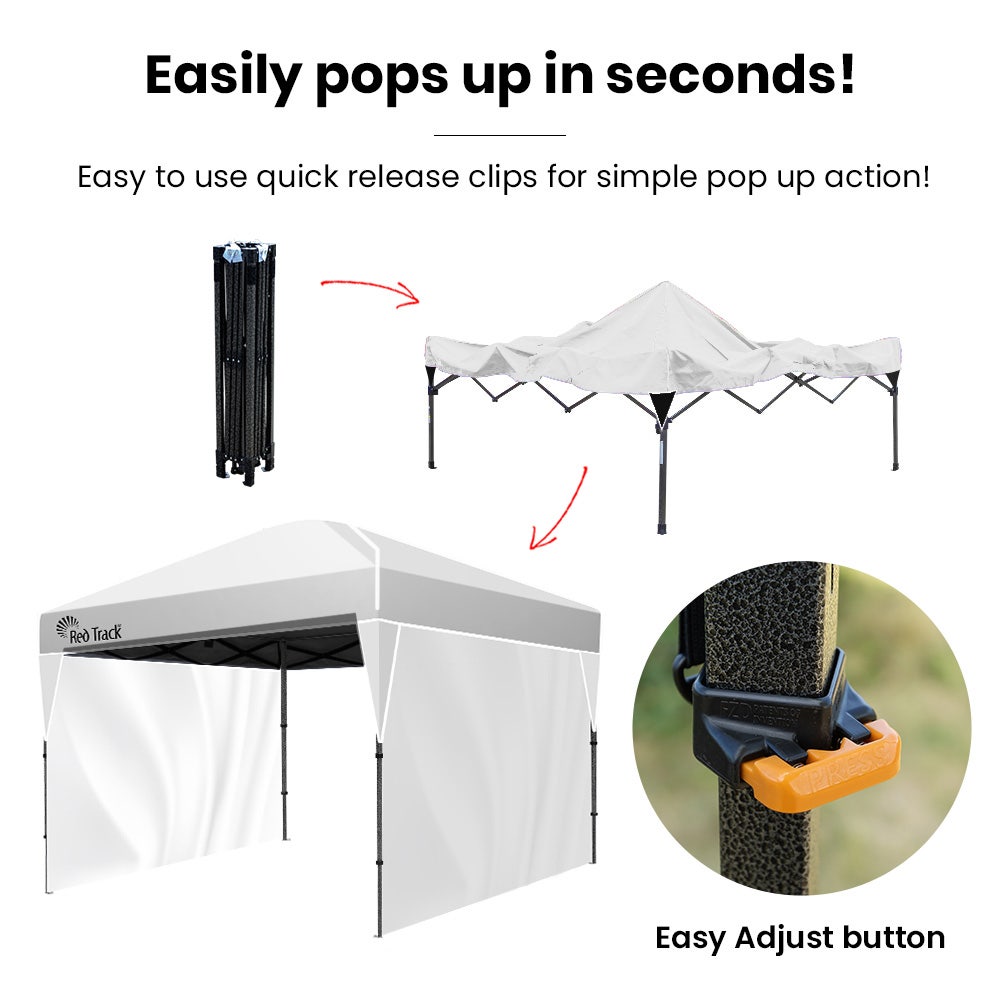 RED TRACK 3.6x2.2m Ultra Compact Folding Gazebo, Walls, Carry bag, Portable Outdoor Popup Marquee for Camping V219-OTDGZBRT2WWA