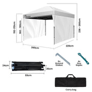 RED TRACK 3.6x2.2m Ultra Compact Folding Gazebo, Walls, Carry bag, Portable Outdoor Popup Marquee for Camping V219-OTDGZBRT2WWA