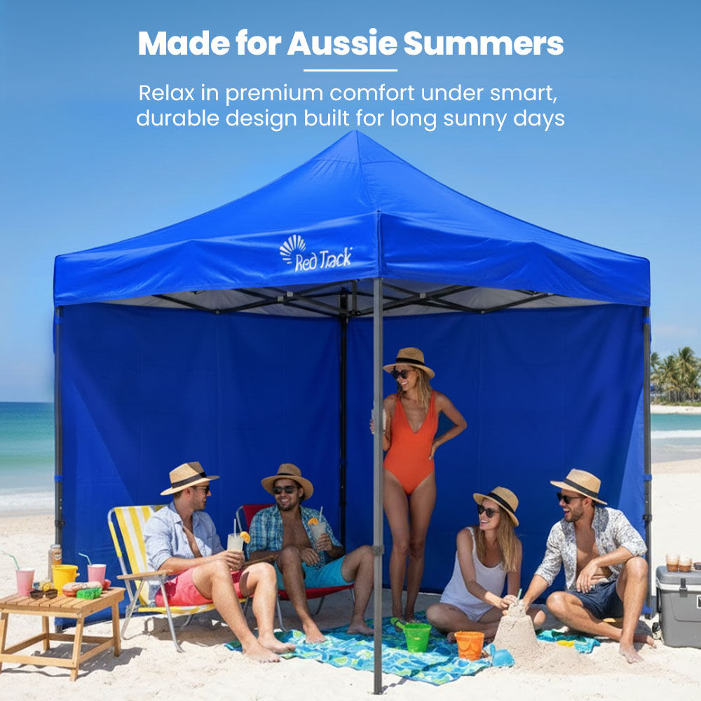 RED TRACK 3x3m Premium Pop Up Gazebo Marquee, Patented Steel Cable Canopy Support System, Wheeled Carry Bag, V219-OTDGZWRT33BB