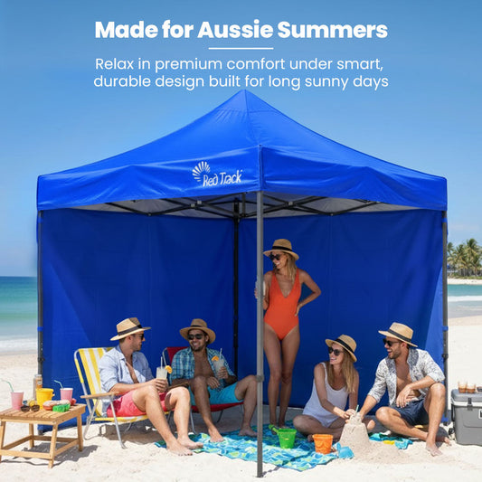 RED TRACK 3x3m Premium Pop Up Gazebo Marquee, Patented Steel Cable Canopy Support System, Wheeled Carry Bag, V219-OTDGZWRT33BB