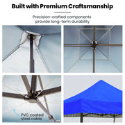 RED TRACK 3x3m Premium Pop Up Gazebo Marquee, Patented Steel Cable Canopy Support System, Wheeled Carry Bag, V219-OTDGZWRT33BB