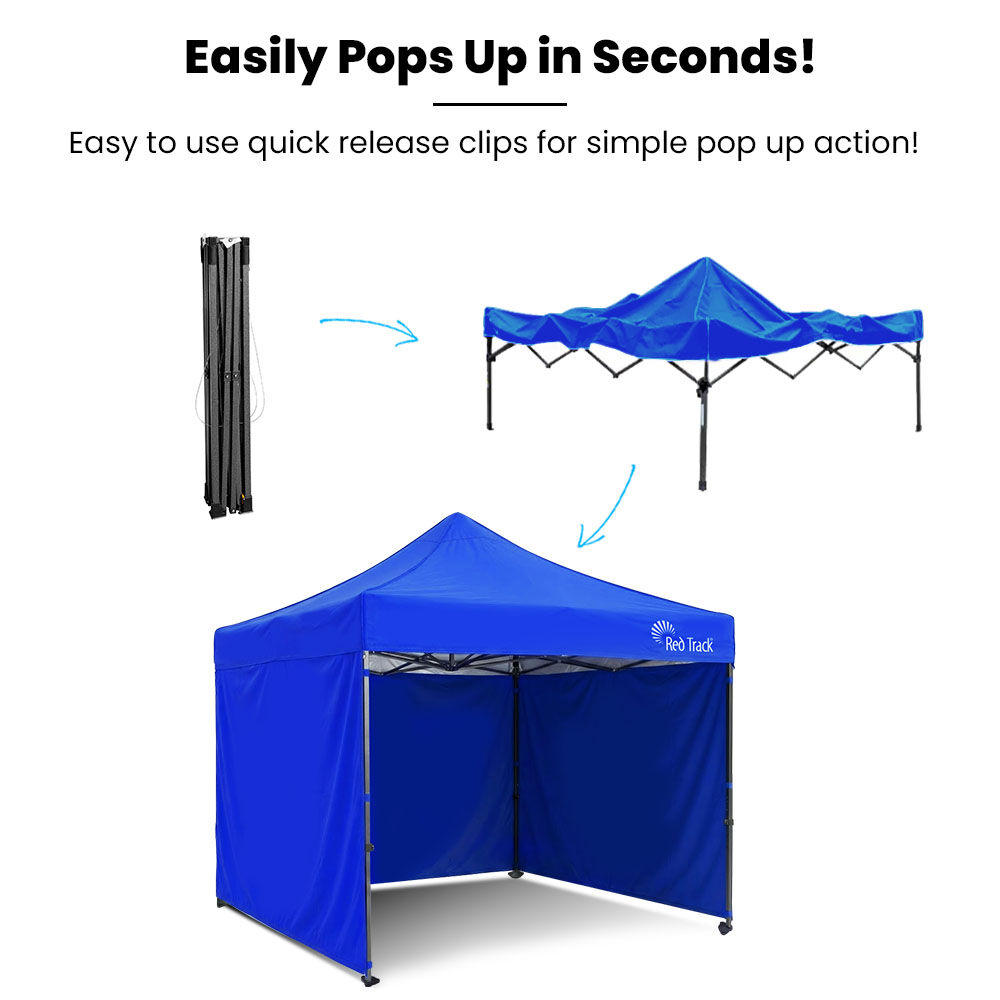 RED TRACK 3x3m Premium Pop Up Gazebo Marquee, Patented Steel Cable Canopy Support System, Wheeled Carry Bag, V219-OTDGZWRT33BB