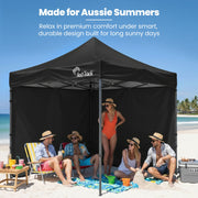 RED TRACK 3x3m Premium Pop Up Gazebo Marquee, Patented Steel Cable Canopy Support System, Wheeled Carry Bag, V219-OTDGZWRT33KB