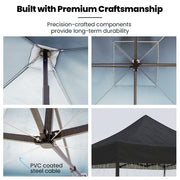 RED TRACK 3x3m Premium Pop Up Gazebo Marquee, Patented Steel Cable Canopy Support System, Wheeled Carry Bag, V219-OTDGZWRT33KB