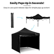 RED TRACK 3x3m Premium Pop Up Gazebo Marquee, Patented Steel Cable Canopy Support System, Wheeled Carry Bag, V219-OTDGZWRT33KB