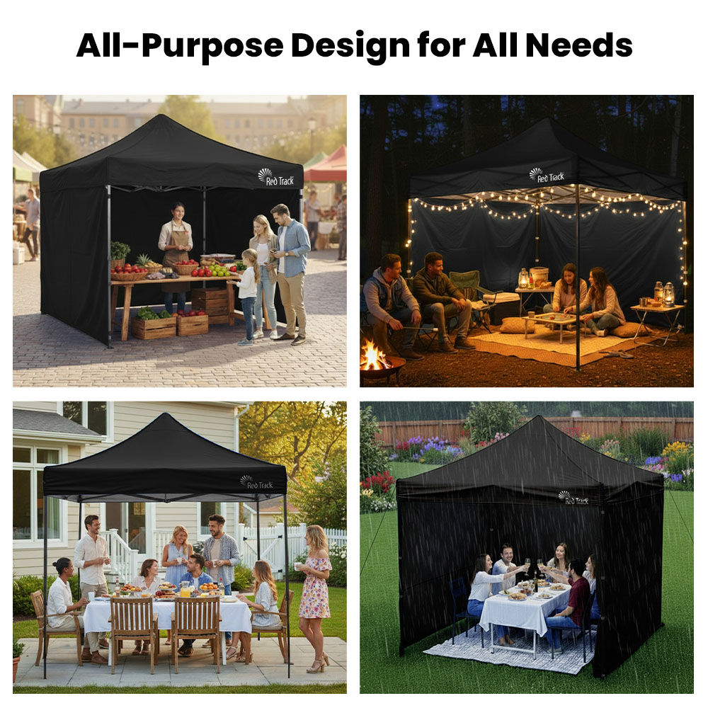RED TRACK 3x3m Premium Pop Up Gazebo Marquee, Patented Steel Cable Canopy Support System, Wheeled Carry Bag, V219-OTDGZWRT33KB