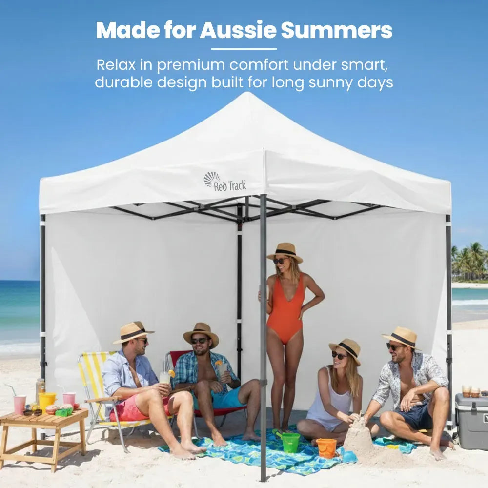RED TRACK 3x3m Premium Pop Up Gazebo Marquee, Patented Steel Cable Canopy Support System, Wheeled Carry Bag, V219-OTDGZWRT33WB