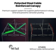 RED TRACK 3x3m Premium Pop Up Gazebo Marquee, Patented Steel Cable Canopy Support System, Wheeled Carry Bag, V219-OTDGZWRT33WB