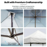 RED TRACK 3x3m Premium Pop Up Gazebo Marquee, Patented Steel Cable Canopy Support System, Wheeled Carry Bag, V219-OTDGZWRT33WB