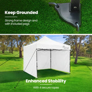 RED TRACK 3x3m Premium Pop Up Gazebo Marquee, Patented Steel Cable Canopy Support System, Wheeled Carry Bag, V219-OTDGZWRT33WB