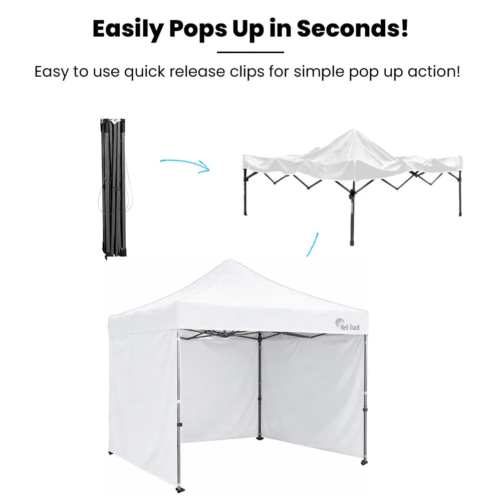 RED TRACK 3x3m Premium Pop Up Gazebo Marquee, Patented Steel Cable Canopy Support System, Wheeled Carry Bag, V219-OTDGZWRT33WB