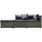 LONDON RATTAN 3 Seater Modular Outdoor Lounge Setting incl. Ottoman, Grey V219-OTDOLSLR3SGY1