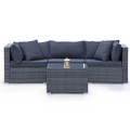 LONDON RATTAN 4 Piece 3 Seater Modular Outdoor Lounge Setting incl. Coffee Table, Grey V219-OTDOLSLR3SGY3